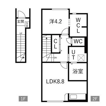 J.BREATH(1LDK/2階)の間取り写真