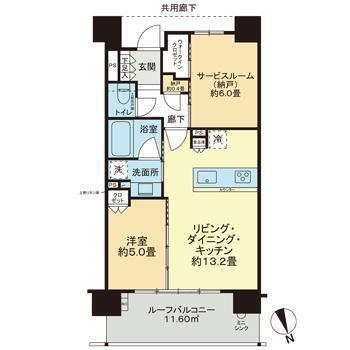シティハウス綾瀬(1SLDK/2階)の間取り写真