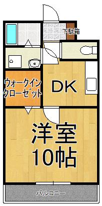 アネスティ(1DK/2階)の間取り写真