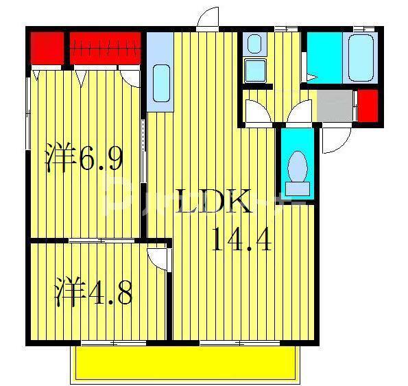 エスポアールM(2LDK/1階)の間取り写真