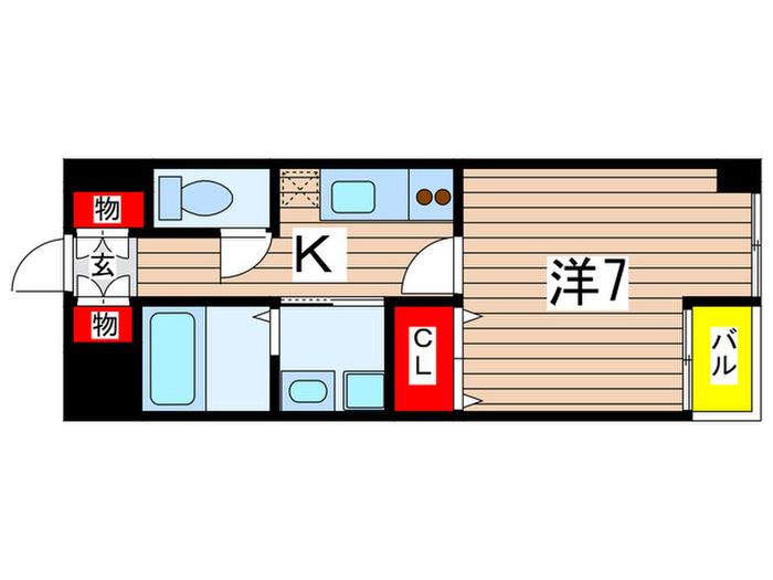 ダイモンカン(1K/2階)の間取り写真