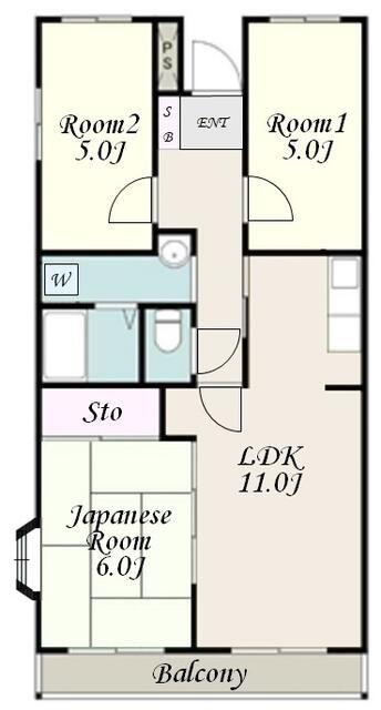 クレールソシア(3LDK/2階)の間取り写真