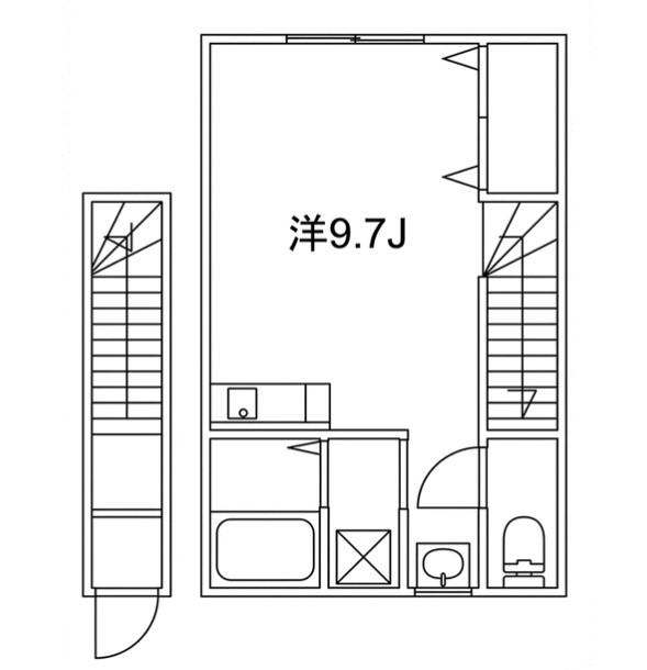 アクアシティ元本郷(ワンルーム/2階)の間取り写真