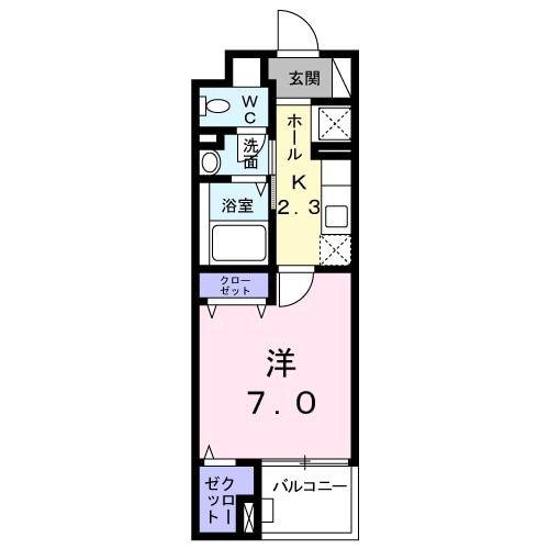 サン グリーン(1K/3階)の間取り写真