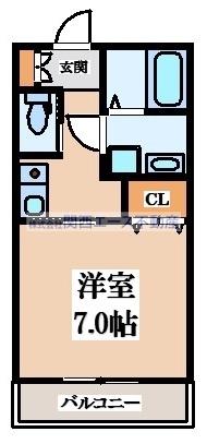 パレスハナテンI(1K/1階)の間取り写真