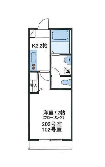 サン プロスペリティ(1K/2階)の間取り写真