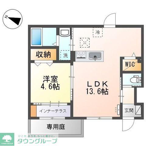 アンシェルクレール(1LDK/1階)の間取り写真