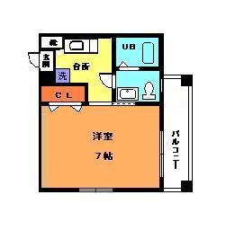 キャッスルEYAII(1K/3階)の間取り写真