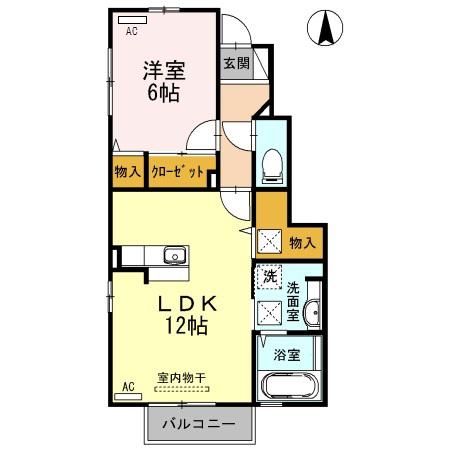 HIMIKOIII(1LDK/1階)の間取り写真