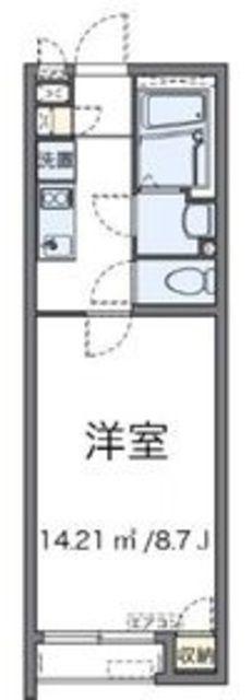クレイノウィル大和(1K/1階)の間取り写真