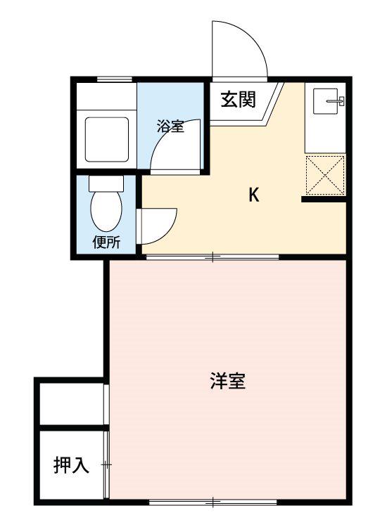 泉川ハイツA(1K/2階)の間取り写真