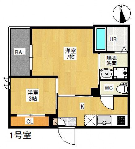 REGALEST LARC UJINA-MIYUKI I(2K/3階)の間取り写真