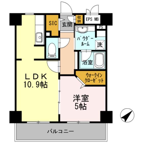 HABITATION DAIWA(1LDK/4階)の間取り写真