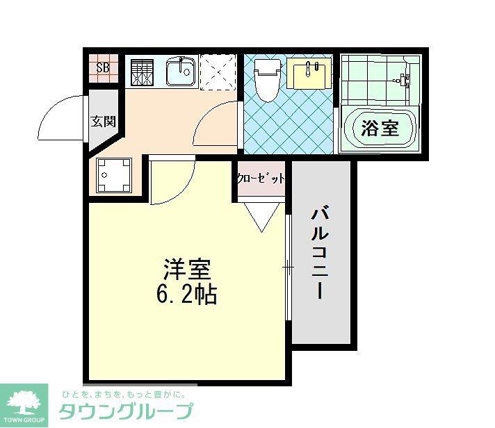グランメゾン東川口(1K/1階)の間取り写真