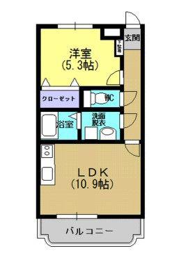 SUN RISE AVENUE(1LDK/1階)の間取り写真
