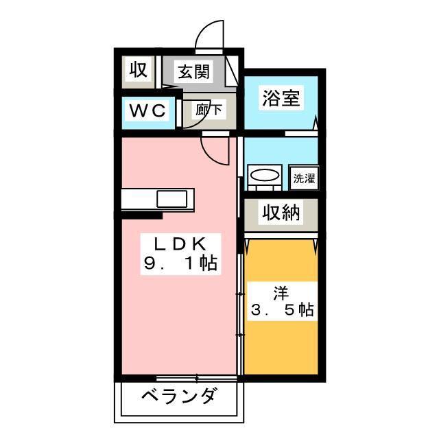シャノワール(1LDK/1階)の間取り写真