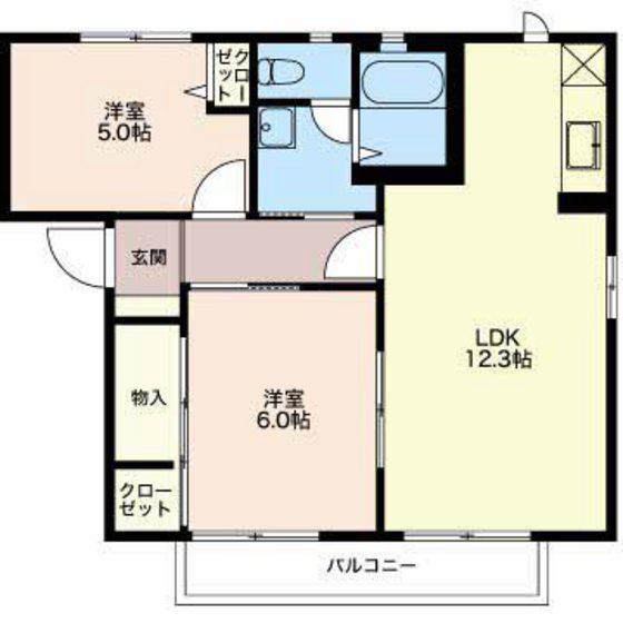 メゾン・マ・シェリ(2LDK/1階)の間取り写真