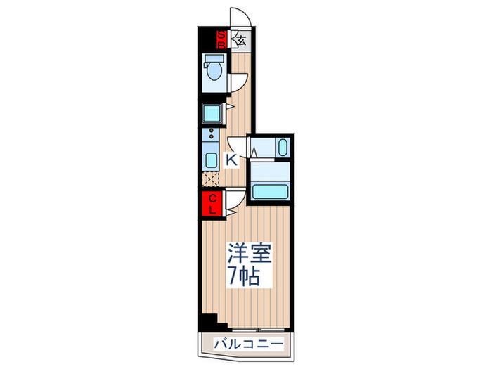 ルネサンスコート鷺ノ宮(1K/1階)の間取り写真