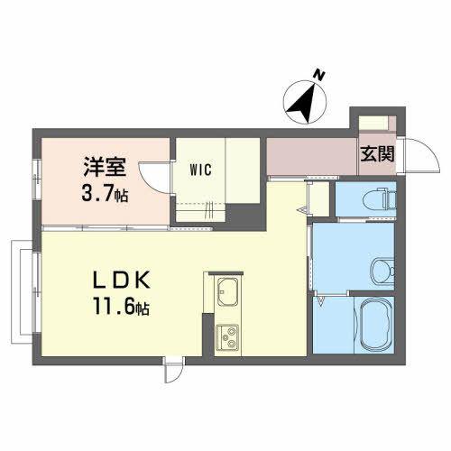 シャーメゾンフミ(1LDK/2階)の間取り写真