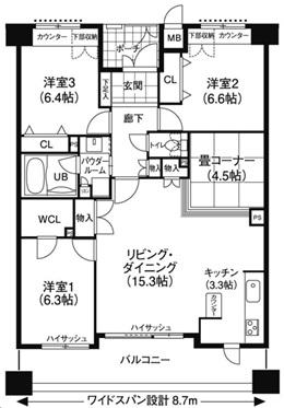 ロータスダイラー(3SLDK/2階)の間取り写真