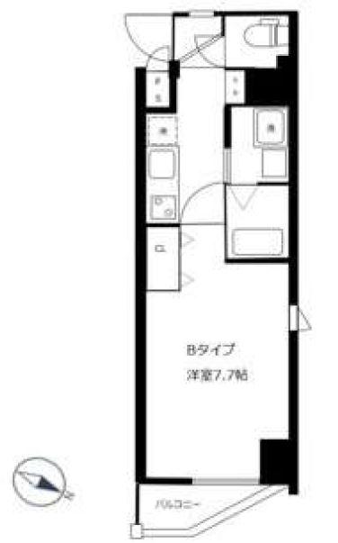 グレイス世田谷(1K/3階)の間取り写真