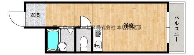 川口ハイツ(1K/3階)の間取り写真