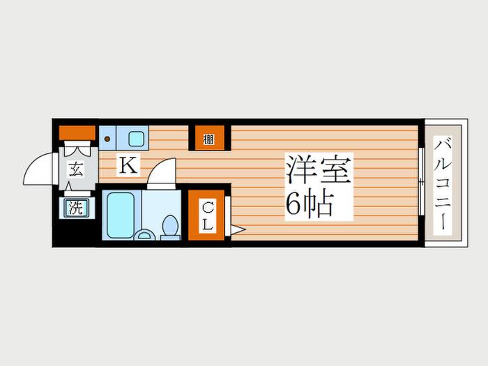 シャングリラ元町(1K/3階)の間取り写真