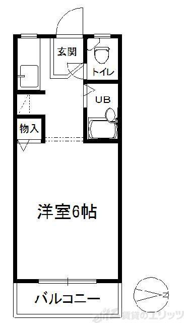 ホワイトハイツ春日(1K/4階)の間取り写真