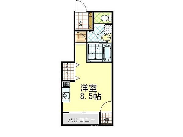モンシェール国府(1K/1階)の間取り写真