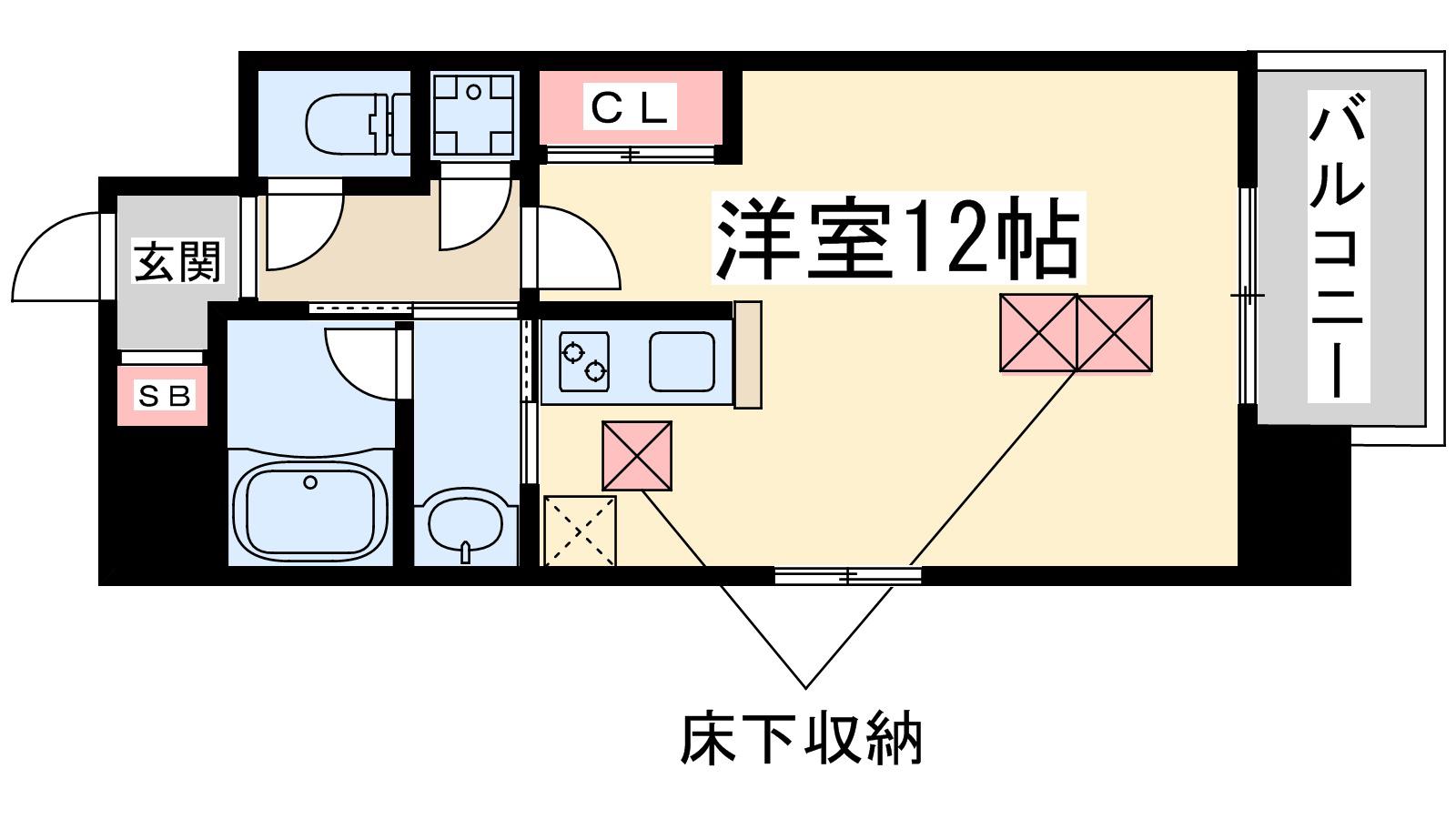 イーバイユー新大阪(ワンルーム/7階)の間取り写真
