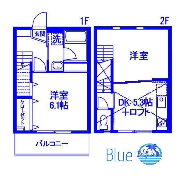 FCOURT(2DK/2階)の間取り写真