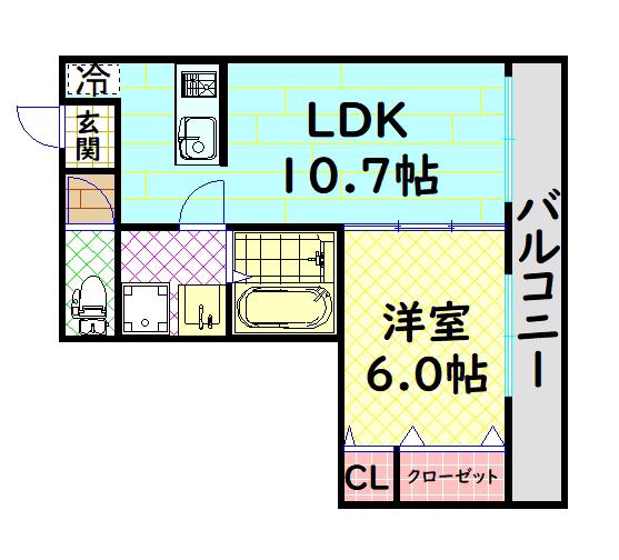 シャルマンシャンブル(1LDK/3階)の間取り写真