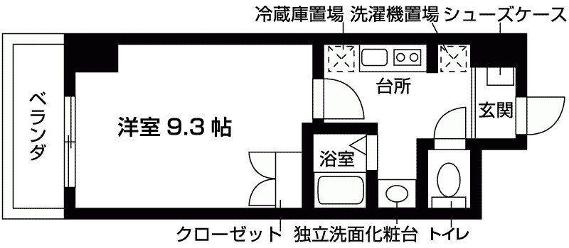ル・シャンテN(1K/7階)の間取り写真