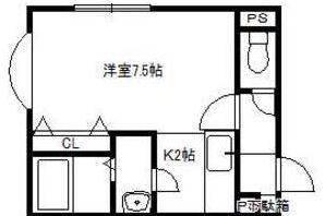 プレシャス十七番館(1K/2階)の間取り写真