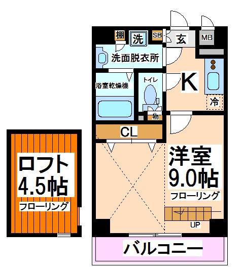 HIVERー当社管理物件ー(1K/3階)の間取り写真