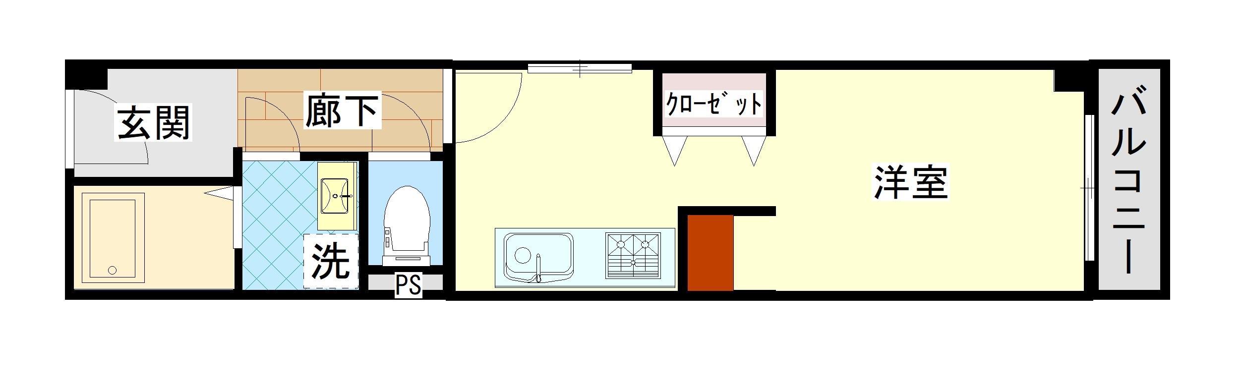 こぐまマンション田町(ワンルーム/2階)の間取り写真