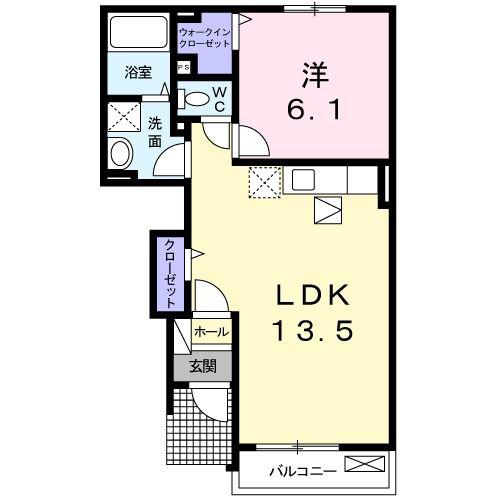 バーミィ(1LDK/1階)の間取り写真