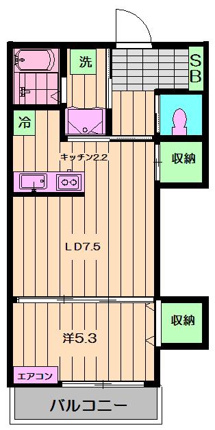 BASE 193(1LDK/2階)の間取り写真