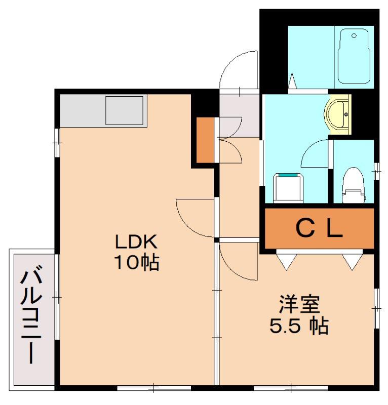 ソレールメゾン南福岡(1LDK/2階)の間取り写真