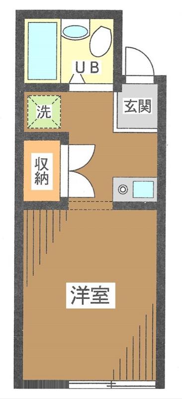 カーサ上目黒(ワンルーム/1階)の間取り写真