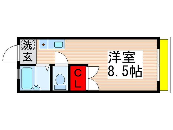 三光ハイムA(ワンルーム/2階)の間取り写真