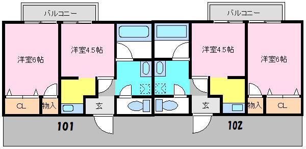 ステップ中金杉(2K/1階)の間取り写真
