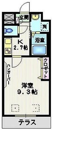コンフォート(1K/1階)の間取り写真