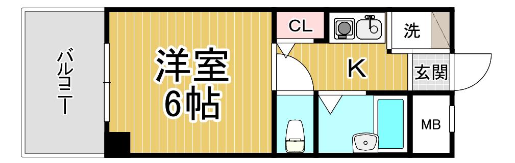 アンボワーズ武庫川レディース(1K/5階)の間取り写真
