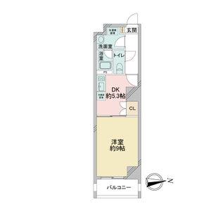 レジディア東桜(1DK/9階)の間取り写真