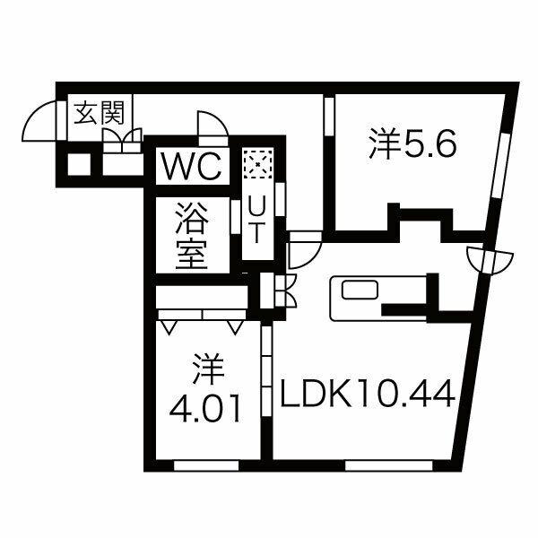 RESIDENCE SHINMEI MARUYAMA(2LDK/2階)の間取り写真