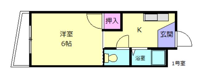 フォーサイト上津RII(1K/4階)の間取り写真