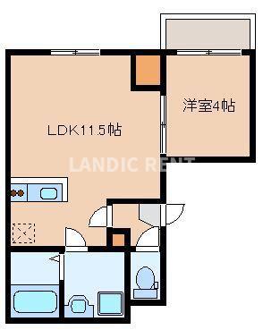 SANBATH MOROOKA(1LDK/3階)の間取り写真