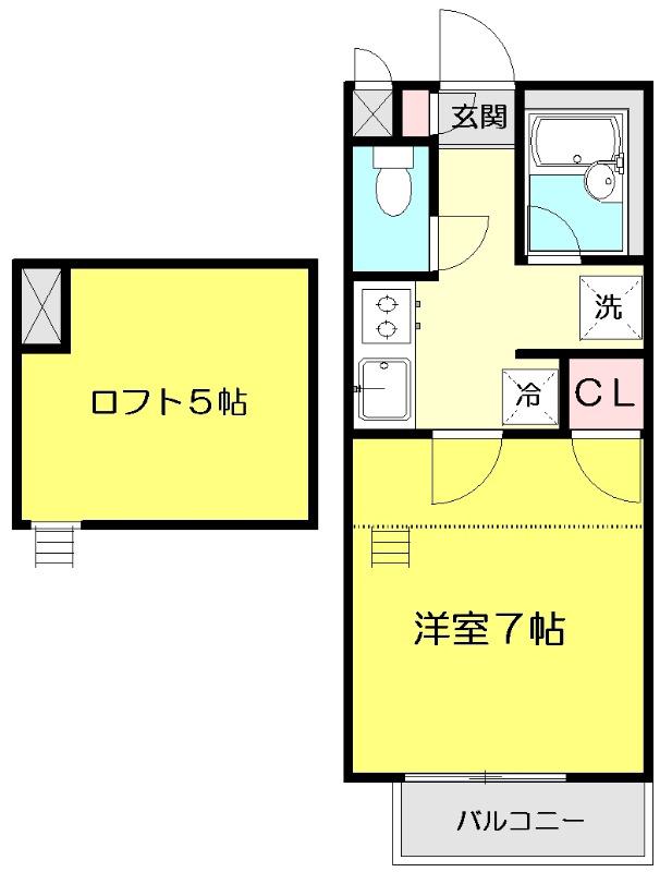エスポワール和光(1K/1階)の間取り写真