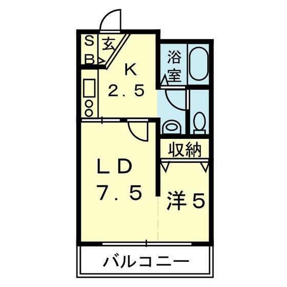 SG 花立(1LDK/1階)の間取り写真